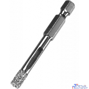 Сверло алмазное универсальное, технология ВВС, d=6 мм, хвостовик HEX 1/4", ЗУБР Профессионал [29865-06]