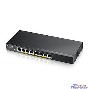 Zyxel GS1915-8EP-EU0101F Коммутатор NebulaFlex  Hybrid Smart L2 PoE+ Switch, 8xGE PoE+, Silent (No Fan), 60W PoE Budget, Standalone/Cloud Management