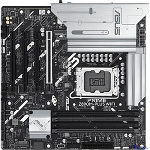ASUS PRIME Z890M-PLUS WIFI (Socket 1851, mATX, 4xDDR5(192GB), DP/HDMI, 1xPCIe 5.0x16/3xPCIe 4.0x16/1xLAN (2.5GbE), Wi-Fi, BT, 6xSATA 6Gb/s, 3xM.2, 1xType-C, 7xUSB 3.2)