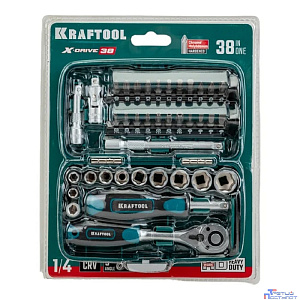 KRAFTOOL Набор "INDUSTRIE": Слесарно-монтажный инструмент, компактный, 1/4", 38 предм [27970-H38]