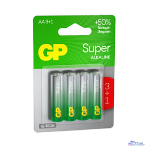 GP 15AA213/1-2CRSBC4 40/320 Super Alkaline G-Tech (4 шт. в уп-ке)