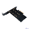 Gembird Адаптер для двух SSD M.2 (NVMe+SATA) в разъем PCI-e, коробка (MF-PCIE-NVME-SATA)