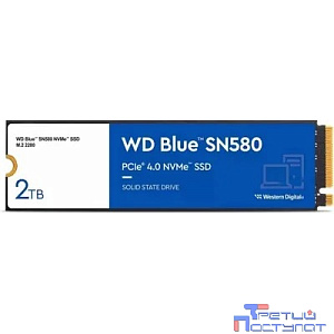 WD SSD Blue SN580 NVMe, 2000GB, M.2(22x80mm), NVMe, PCIe 3.0 x4, 3D TLC, WDS200T3B0E