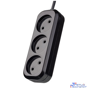 Perfeo Сетевой удлинитель без заземления "RU POWER", PF_B4066  (3,0м, 3 розетки, чёрный (Р16-012))