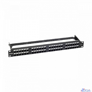 NTSS Патч-панель NTSS PREMIUM 1U 48 портов RJ45 UTP cat.6, AL, DUAL IDC, с органайзером, марк.1-3 NTSS-PP2-PM-1U-48-UTP-RJ45-6-D-S