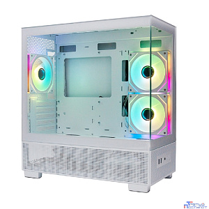 XASTRA Корпус Q500M 3ARGB-C10 White mATX/Aquarium/Screewless/ 3x120mm ARGB PWM FM fans/Argb+PWM HUB 10port/ Q500M-3FM12A-C10-WH