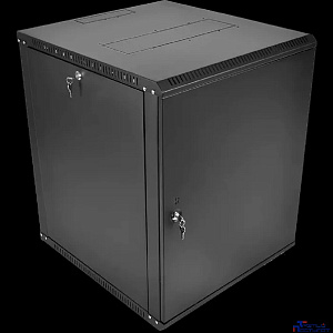 ЦМО Шкаф телекоммуникационный настенный разборный ЭКОНОМ 12U (600 x 520) дверь металл, цвет черный (ШРН-Э-12.500.1-9005)