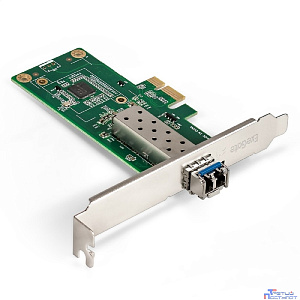 Exegate EX298936RUS Комплект: Сетевой адаптер SFP ExeGate EXE-i210-F1 + Трансивер Single-Mode до 20км EXT-1G-SM1310-LC2-20KM (EX296228RUS: PCI-E x1 v2.0, порты 1x SFP (10/100/1000Mb/s), Gigabit Server