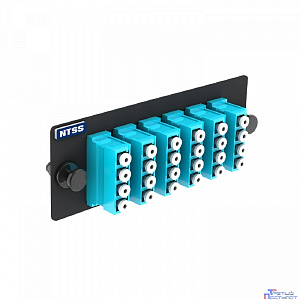 NTSS Сменная планка NTSS PREMIUM 6 LC Quadro ОМ3 адаптеры в комплекте для оптического кросса MTP/MPO NTSS-APA-PM-6LCQ-OM3-BL