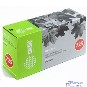 Тонер Картридж Cactus CS-C725D черный x2уп. для Canon LBP i-Sensys 6000/6000b (1600стр.)