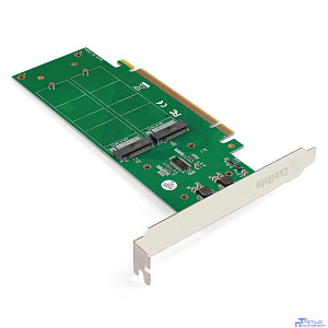 Exegate EX298299RUS Переходник ExeGate EXE-597E4 (4 x M.2 M key -> PCI-E x16 v3.0, для установки четырех SSD M.2 2230/2242/2260/2280/22110 M key NGFF в слот PCI-E, материнская плата должна быть c функ