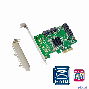 ORIENT M9230RS4, Контроллер PCI-Ex4 v2.0, SATA3.0 RAID 6Gb/s, 4-port int, RAID 0/1/10/HyperDuo, Marvell 88SE9230 chipset (33293)