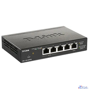 D-Link DGS-1100-05PDV2/A1A Настраиваемый L2 коммутатор с 5 портами 10/100/1000Base-T (2 порта PoE, 1 порт для питания коммутатора по PoE). (Питание осуществляется только по PoE.)