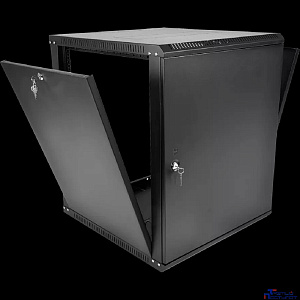ЦМО Шкаф телекоммуникационный настенный разборный ЭКОНОМ 12U (600 x 650) дверь металл, цвет черный (ШРН-Э-12.650.1-9005)