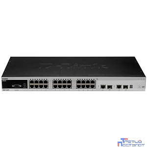 D-Link DES-3528_RFB/A3 Восстановленный в производственных условиях управляемый L2 стекируемый коммутатор с 24 портами 10/100Base-TX, 2 портами 10/100/1000Base-T и 2 комбо-портами 100/1000Base-T/SFP.