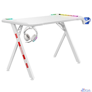 Игровой компьютерный стол Foton RGB,подвес кружки+гарн., белый DEFENDER (64308)