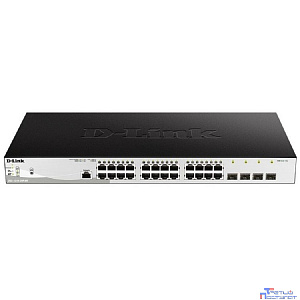 D-Link DGS-1210-28P/ME/B2A Управляемый L2 коммутатор с 24 портами 10/100/1000Base-T и 4 портами 1000Base-X SFP (24 порта PoE 802.3af/at, PoE-бюджет 193 Вт)