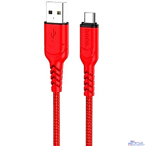 HOCO X59/ USB кабель Micro/ 1m/ 2.4A/ Нейлон/ Red