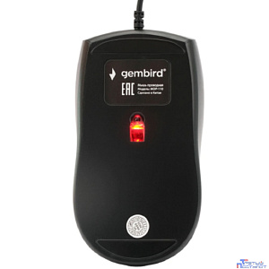 Gembird MOP-110 Black {Мышь, USB, черный, 3 кнопки,  1000 DPI, кабель 1.8м}