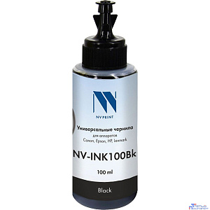NV Print Чернила NV-INK100Bk универсальные на водной основе для аппаратов Canon/Epson/НР/Lexmark (100ml), чёрный