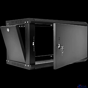 ЦМО Шкаф телекоммуникационный настенный разборный ЭКОНОМ 6U (600 x 350) дверь металл, цвет черный (ШРН-Э-6.350.1-9005)