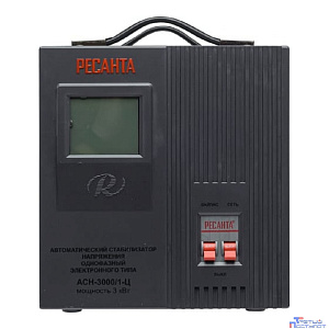 Ресанта АСН-3 000/1-Ц 63/6/5 Стабилизатор {220В±8%, Габариты 340х220х230, Вес 9 кг}