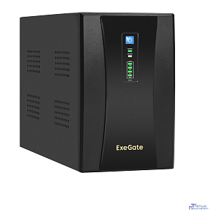 Exegate EX292609RUS ИБП ExeGate SpecialPro UNB-2000.LED.AVR.2SH.RJ.USB <2000VA/1200W, LED, AVR,2*Schuko, RJ45/11, USB, металлический корпус, Black>