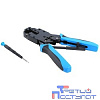 Hyperline HT-2008AR Инструмент обжимной для RJ-45, RJ-12, RJ-11 (8P8C, 6P6C, 4P4C), профессиональный, с храповым механизмом