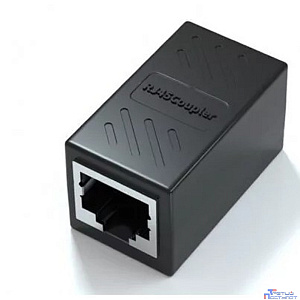 VCOM CT251S Модуль RJ-45 (F) <->RJ-45(F) ,FTP, проходной, ABS пластик, черный, кат. 5e