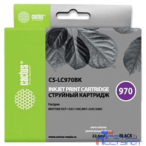 CACTUS  LC-970BK  Картридж  для Brother Brother DCP-135C/150C/MFC-235C/260C, (22.6мл), черный