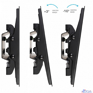 Kromax FLAT-6 new black, наст. для TV 15"-47", max 35 кг, 1 ст св., нак. +3°-10°, от ст. 42 мм, max VESA 200x200 мм.