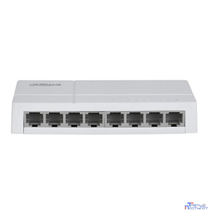 DAHUA DH-SF1008L 8-портовый неуправляемый коммутатор, 8x10/100 Base-T, коммутация 1.6 Гбит/с, MAC-таблица 2K, пластик