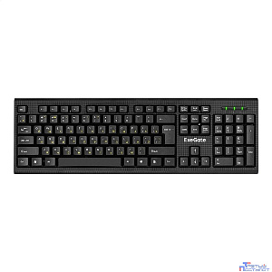 Exegate EX298912RUS Комплект ExeGate Professional Standard Combo MK170 (клавиатура влагозащищенная 104кл. + мышь оптическая 1200dpi, 3 кнопки и колесо прокрутки, длина кабелей 1,5м; USB, черный, RTL)