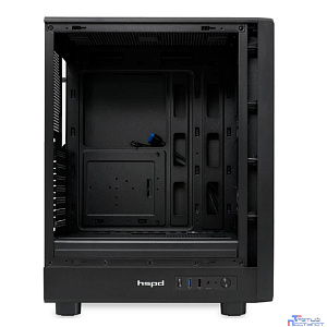 Case HSPD M510, Mesh Mid Tower, Black, TG, 0.5 SPCC, no fans ATX, mATX, mITX 180/280/160mm 1x2.5", 1x3.5", 7xPCI 1xUSB-A 3.0, 1xUSB-A 1.0 517x277x418mm