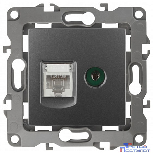 Эра Б0027447 12-3110-12 Розетка информационная RJ45+TV, Эра12, графит