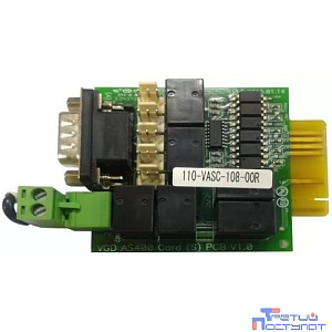 Релейная карта  POWERCOM AS400 mini, сухие контакты с гальванической развязкой, для ИБП серий MAS/MRT/MAC./ Powercom AS400 mini dry contact I/O card for MAS/MRT/MAC.
