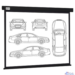 Экран Cactus Wallscreen CS-PSW-213X213-BK,  213х213 см, 1:1,  настенно-потолочный черный