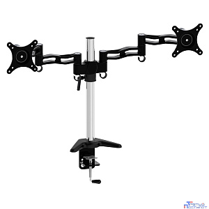 Cactus CS-VM-D08-AL серебристый  Кронштейн для 2-х мониторов 13"-27" макс.8кг настольный поворот и наклон