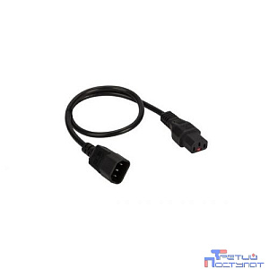 Кабель Lanmaster LAN-PP13L/14-0.5-BK C13-С14 проводник.:3x0.75мм2 0.5м 220В (упак.:1шт) черный