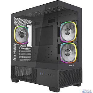 Powercase Vision Micro M3B, Tempered Glass, 3x 120mm ARGB PWM Fan, чёрный, mATX  (CVMMB-A3)