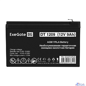 Exegate EX297519RUS Аккумуляторная батарея DT 1209 (12V 9Ah, клеммы F1)