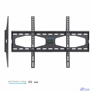 Kromax STAR-11 grey, Кр. стал. наст. для TV 32"-90", max 50 кг, 0 ст св., от ст. 33 мм, max VESA 600x400 мм.