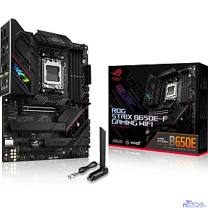 ASUS ROG STRIX B650E-F (Socket AM5, ATX, 4xDDR5(128GB), DP/HDMI, 1xPCIe 5.0x16/1xPCIe 4.0x16, 2xPCIe 4.0, 1xLAN (2.5GbE), Wi-Fi 6E, BT, 4xSATA 6Gb/s, 3xM.2, 2xType-C, 6xUSB 3.2, 4xUSB 2.0)