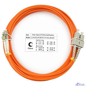 Cabeus FOP-62-LC-SC-7m Шнур оптический duplex LC-SC 62,5/125 mm 7м LSZH
