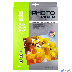 Фотобумага Cactus CS-MA312050 A3/120г/м2/50л./белый матовое для струйной печати