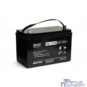 АКБ БАСТИОН SKAT SB 12100 AGM 12V 100Ач I зар.30А клеммы под болт М6,  гарантия 18 мес (2542)
