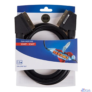 Rexant (06-3075) Шнур SCART - SCART (21pin) 1,5м, Gold