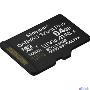 Micro SecureDigital 64GB Kingston Canvas Select Plus Gen3 100MB/s A1, без адаптера