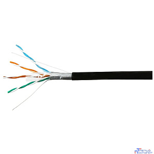 SkyNet Кабель Premium FTP outdoor 4x2x0,51 на тросу, медный, FLUKE TEST, кат.5e, однож., 100 м, box, черный [CSP-FTP-4-CU-OUTR/100]