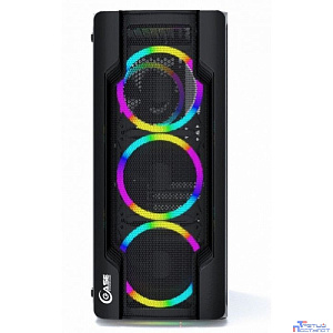 Powercase CMIXB-L4 Корпус Mistral X4 Mesh LED, Tempered Glass, 4x 120mm fan, чёрный, ATX  (CMIXB-L4)